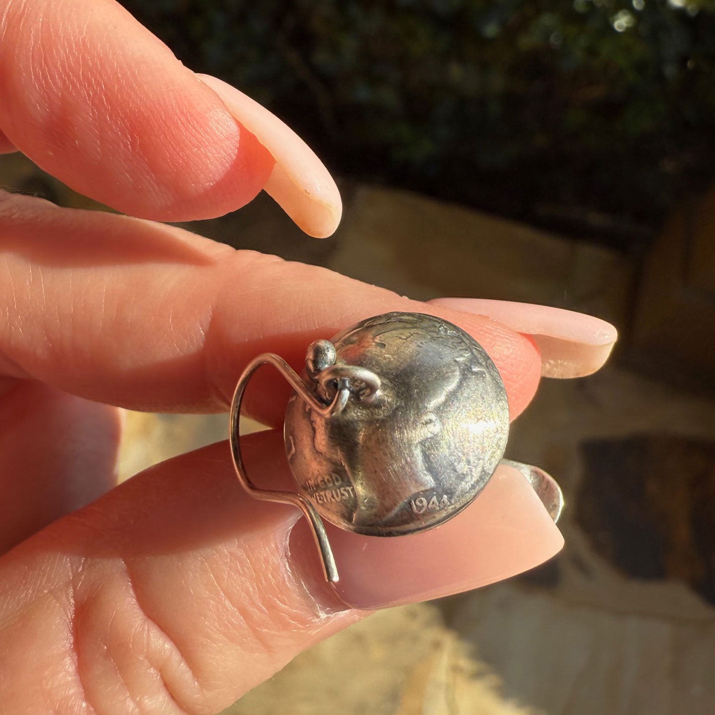 Buffalo Dancer Mercury Dime Squash Blossom Earrings