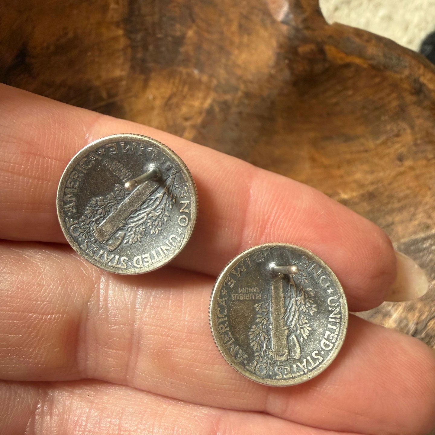 Buffalo Dancer, Mercury Dime Post Earrings