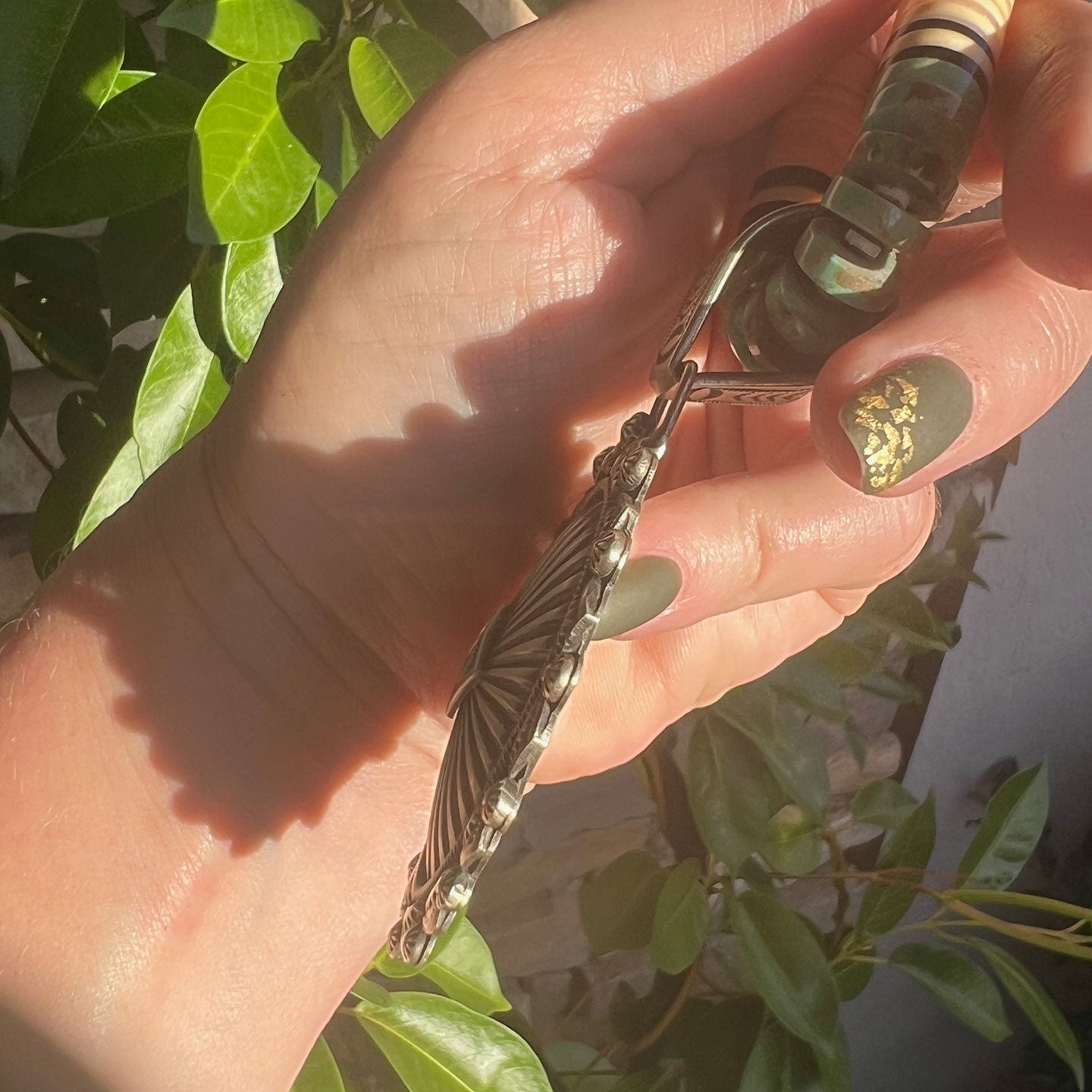 Calvin Martinez Sterling Overlay Concho Pendant