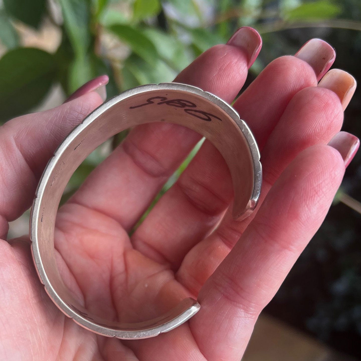 Calvin Martinez Diamond Patterns Sterling Cuff