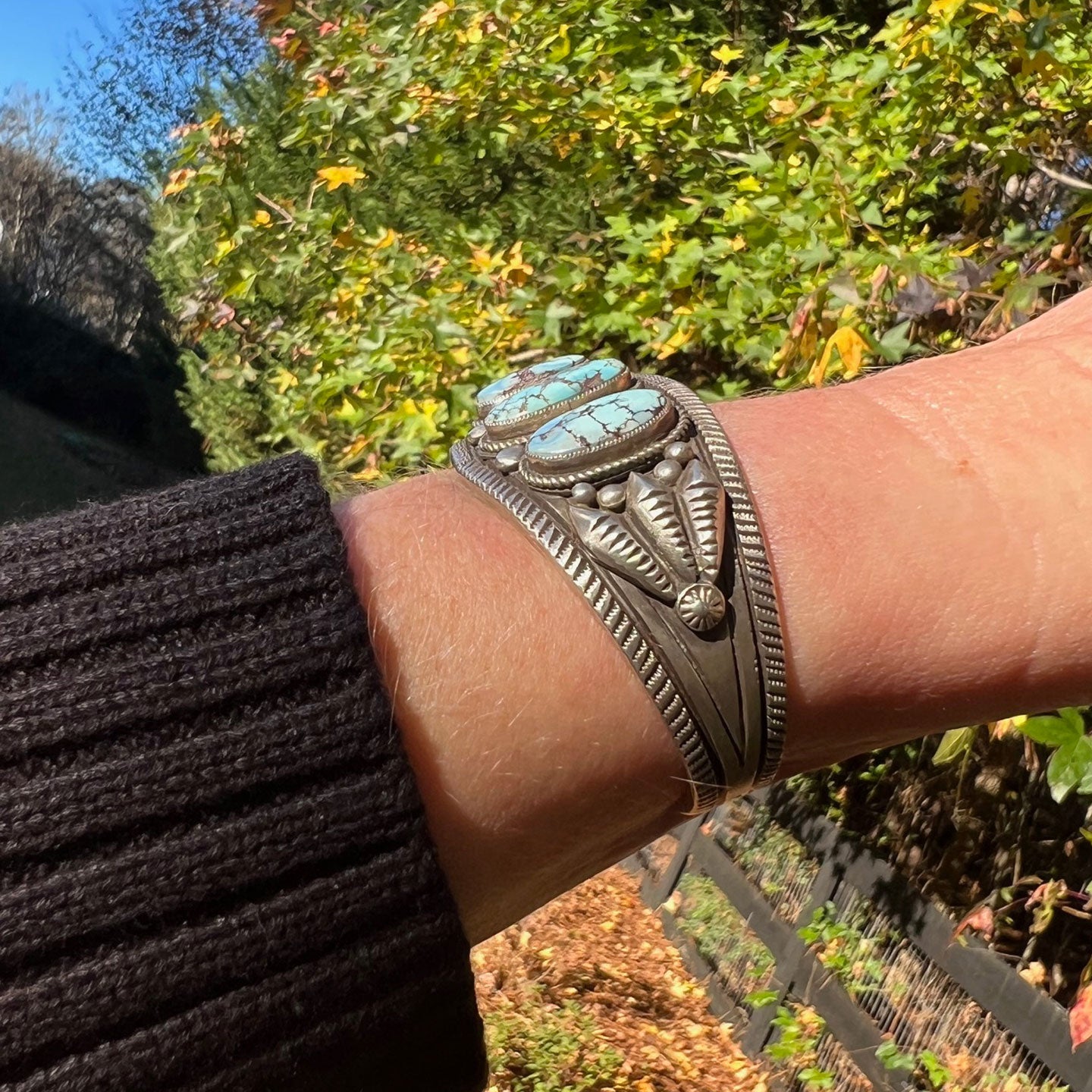 Calvin Martinez 3 Stone Golden Hills Tapered Cuff