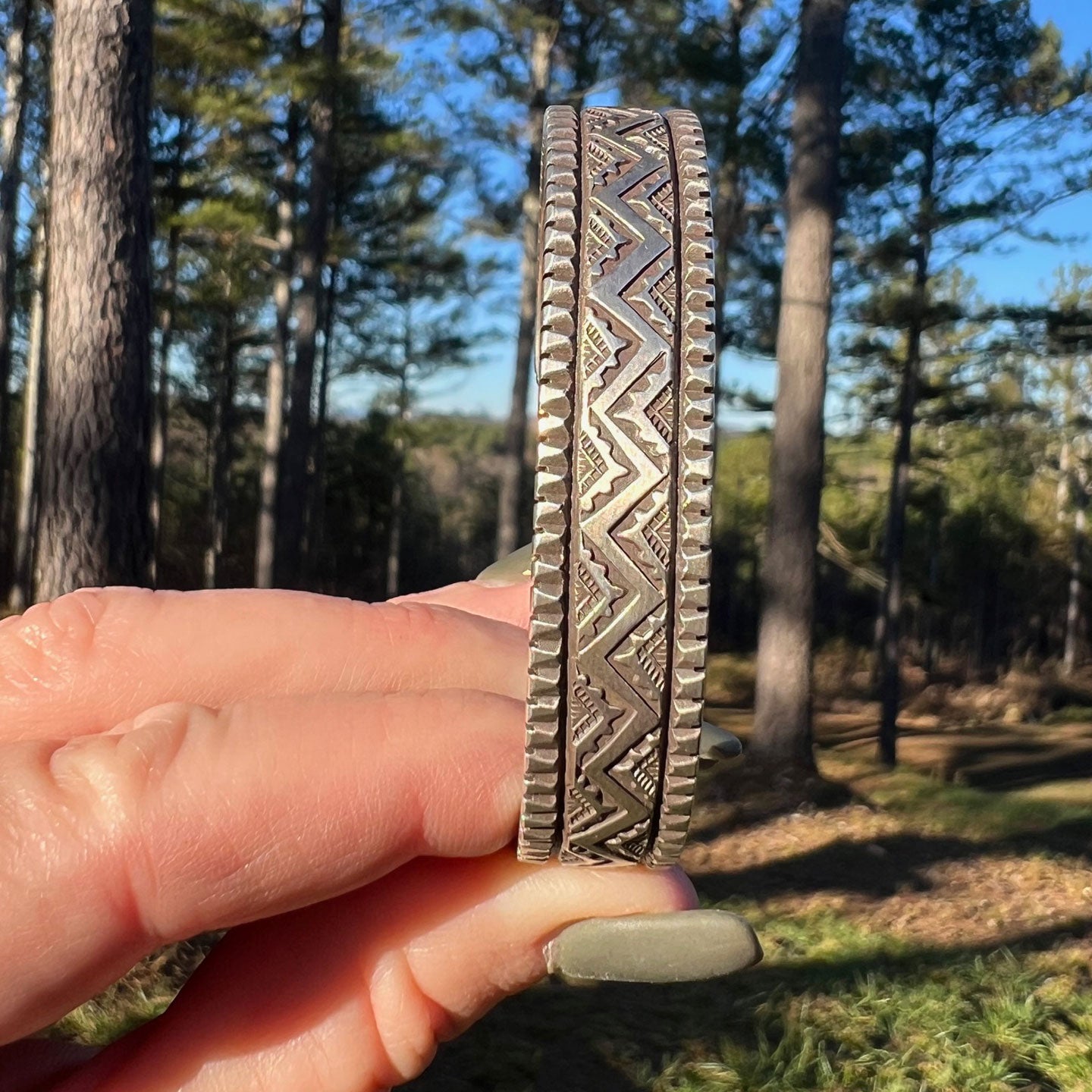 Calvin Martinez Zig Zag Design Stacker Cuff