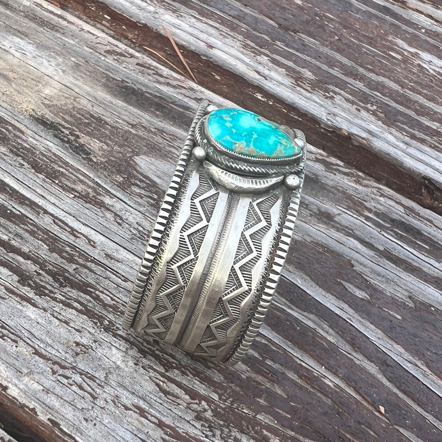 Calvin Martinez Blue Sonoran 'Teardrop' Stone Stacker Cuff