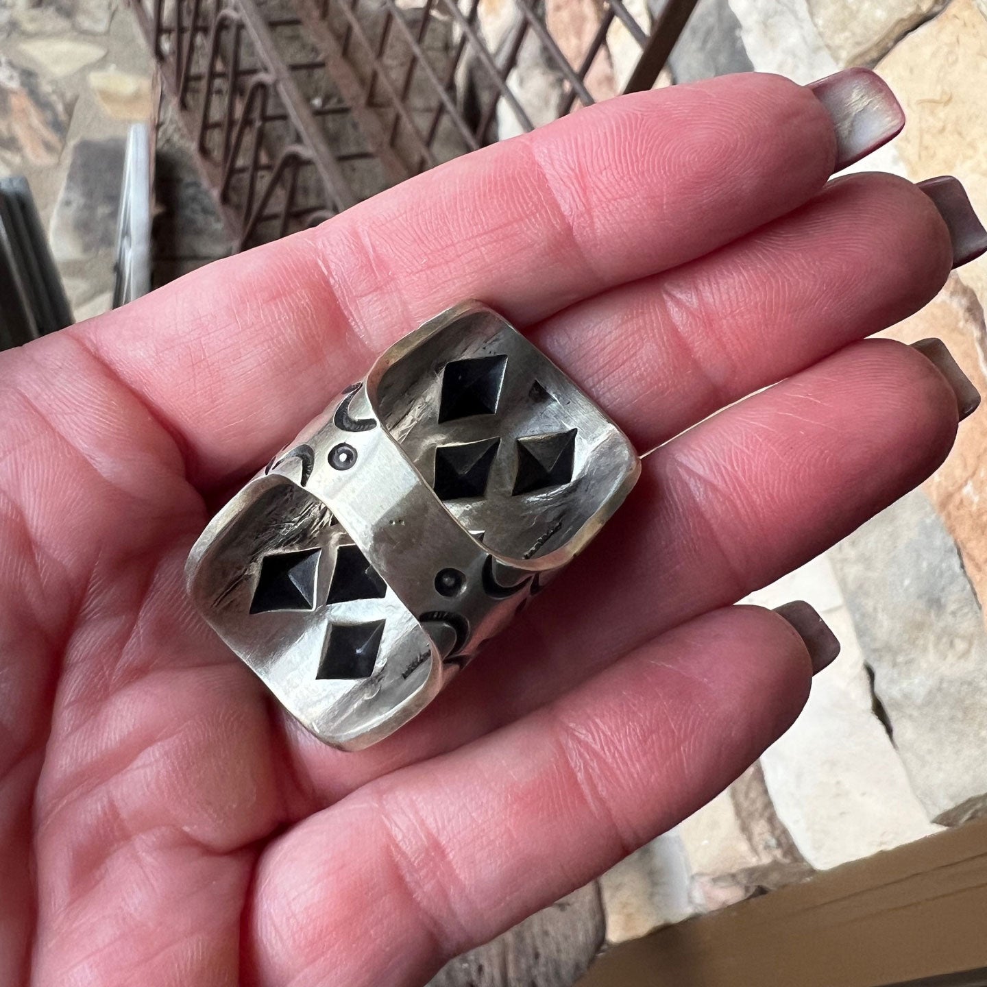 Calvin Martinez Diamond Bump Out Sterling Statement Ring