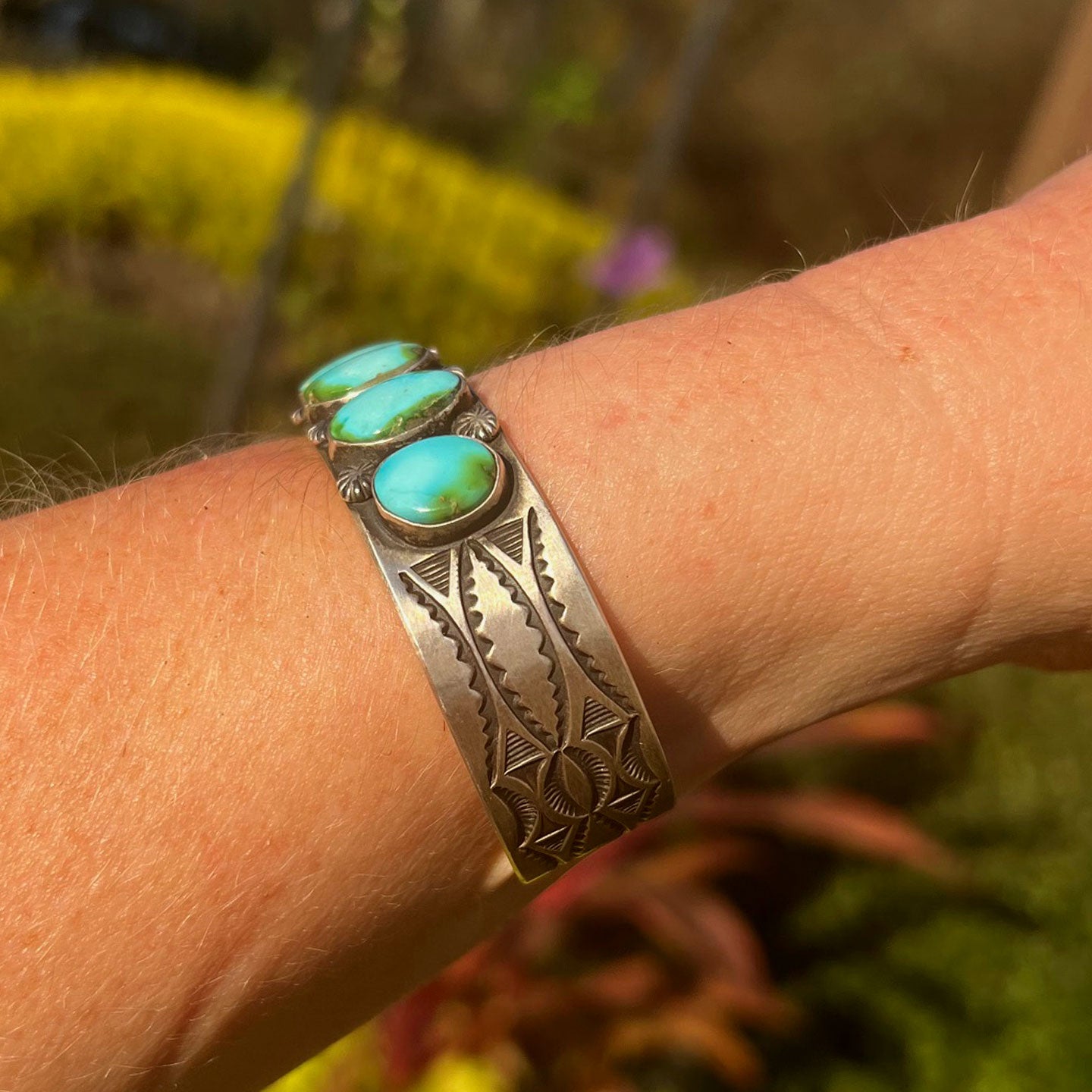 Calvin Martinez 5 Stone Blue Sonoran Stacker Cuff