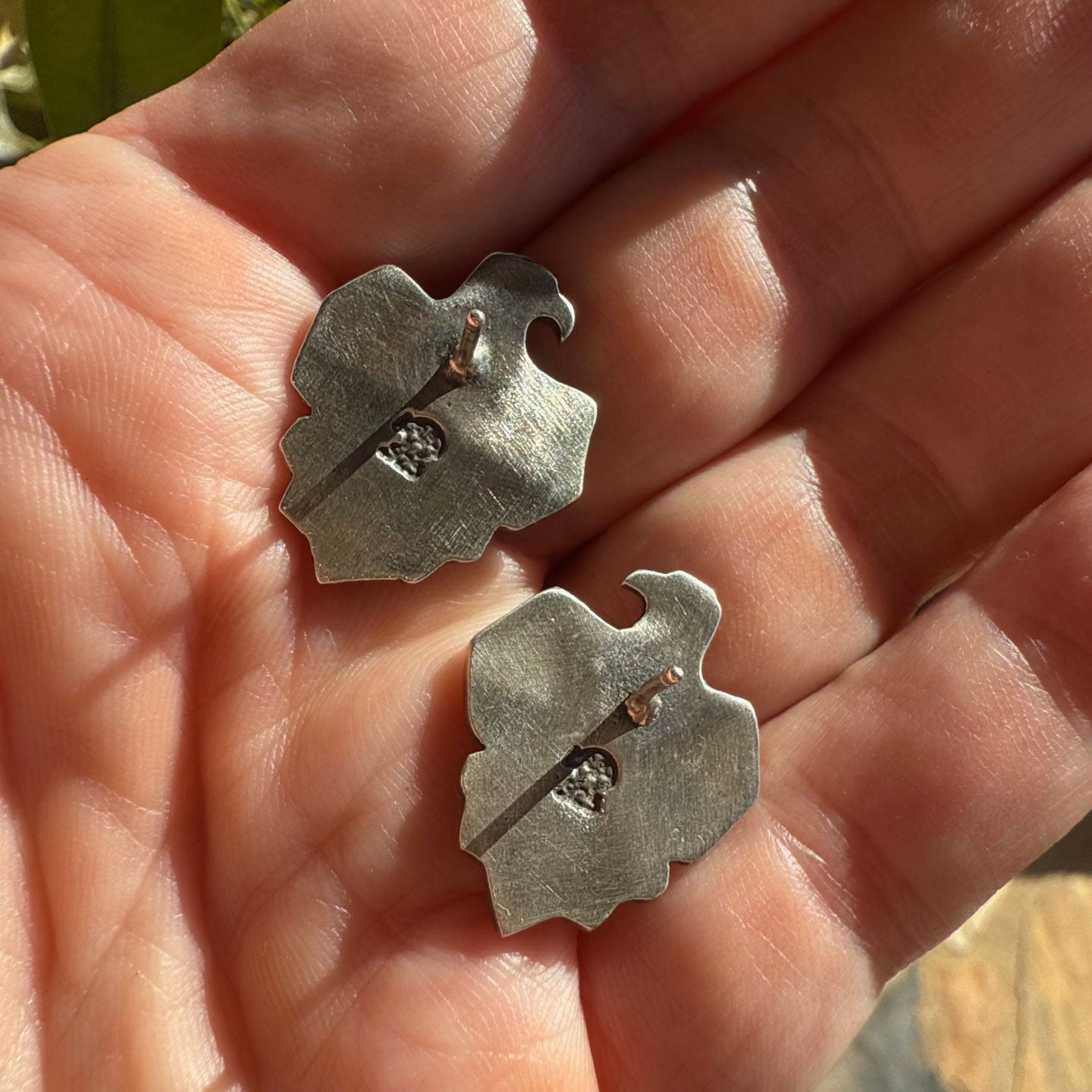 Running Bear Coral Thunderbird/Eagle Earrings