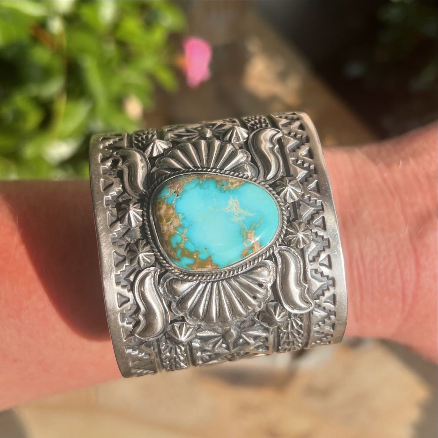 Lyle Cademan Wide Thunderbird Turquoise Cuff