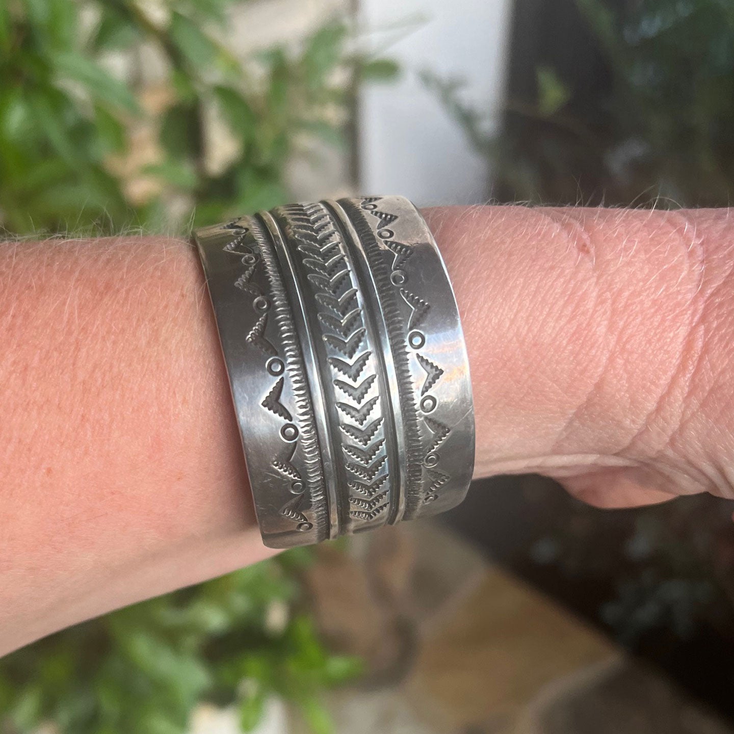 Leonard Gene Wide Sterling Cuff