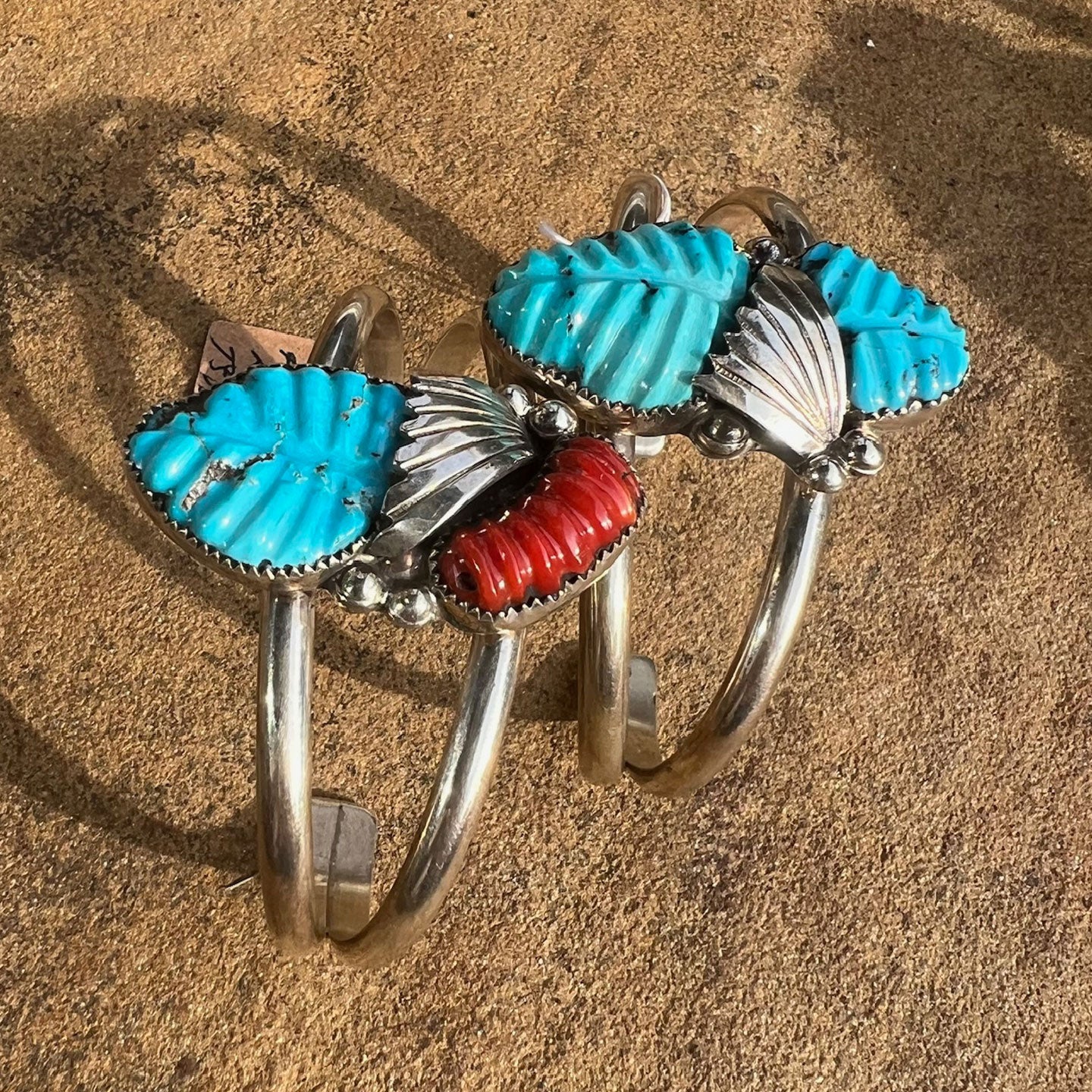 Loyolita Othole-Tsattie Hand Carved Blue Ridge Turquoise Cuff