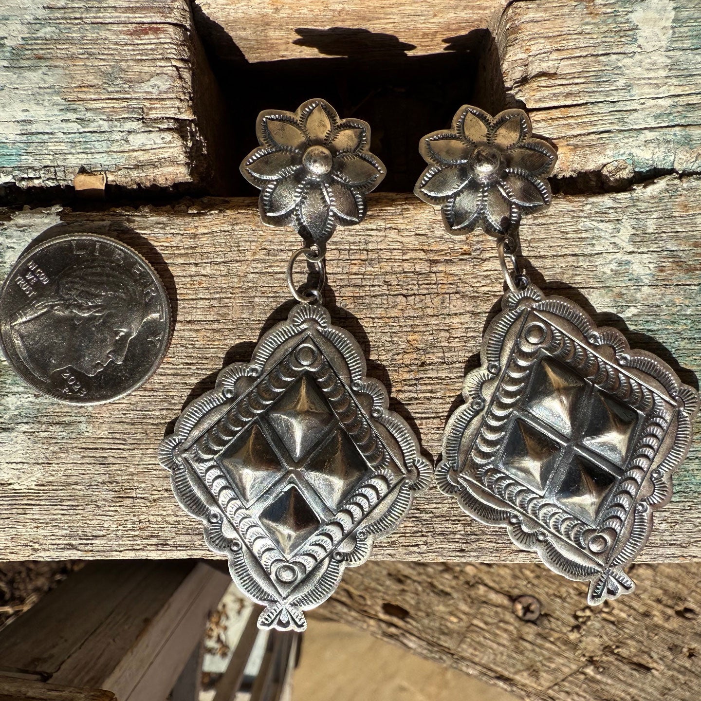 Myron Etsitty Concho Dangle Earrings