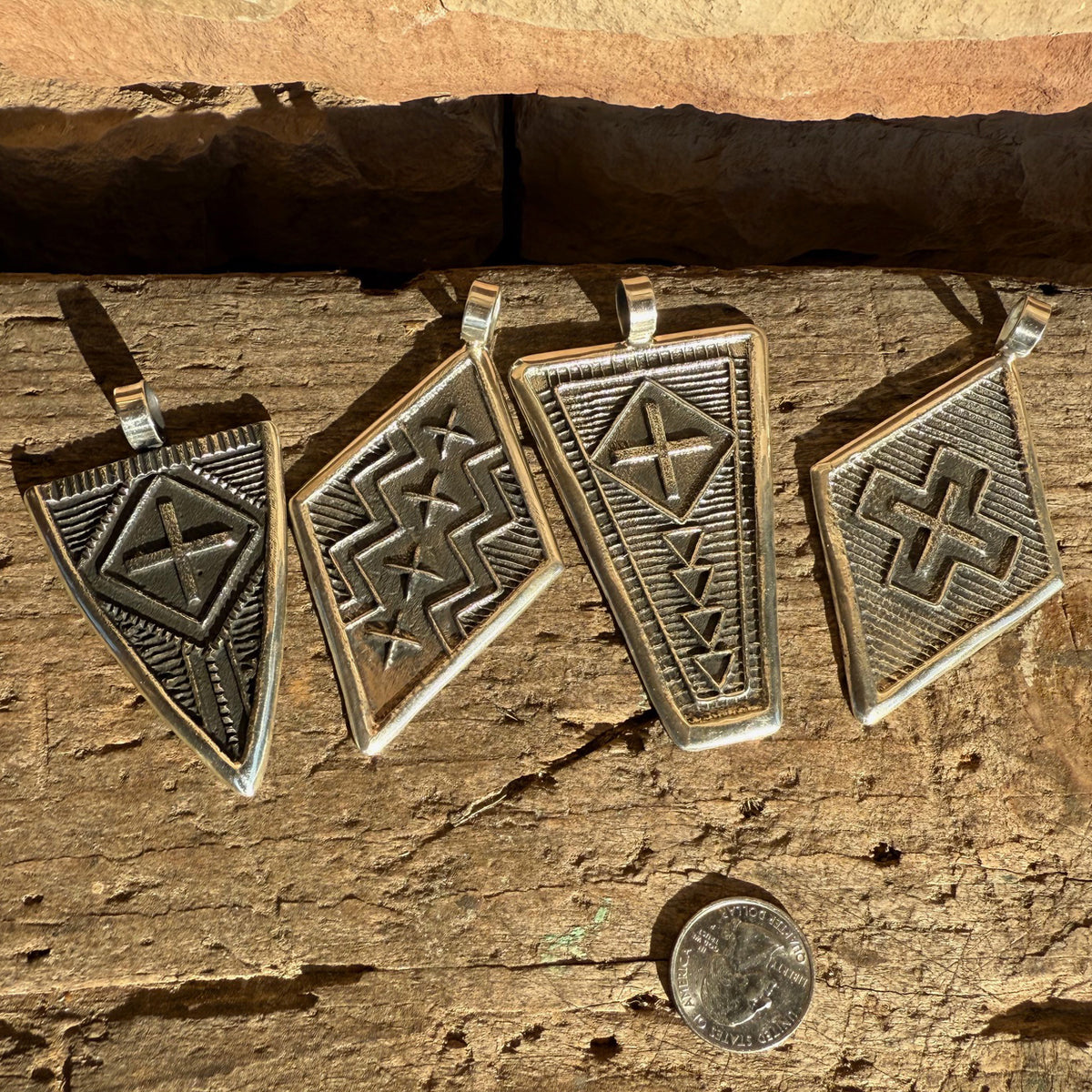 Stanford Yazzie 'Diamond' Four Directions Tufacast Pendant