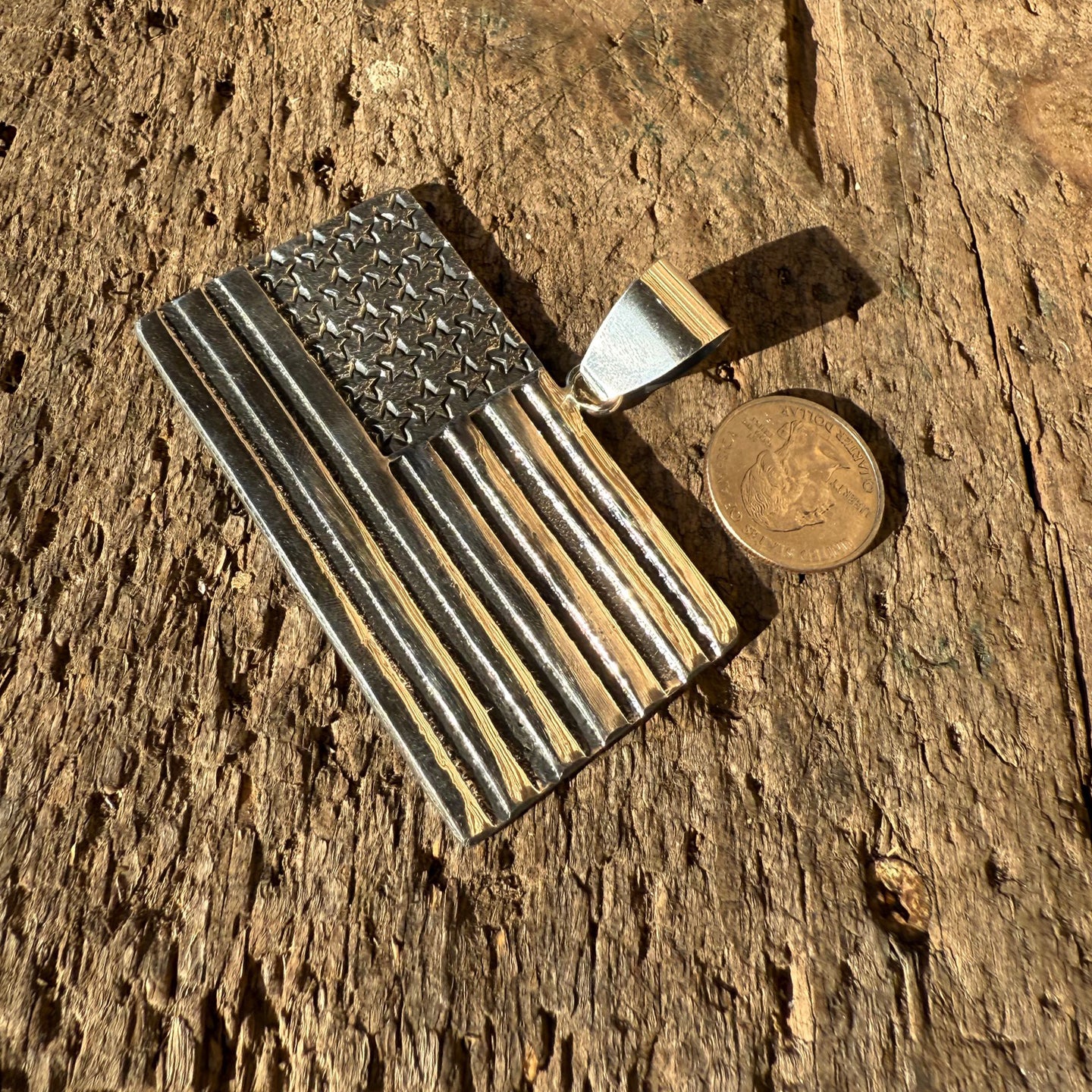 Stanford Yazzie USA Flag Pendant