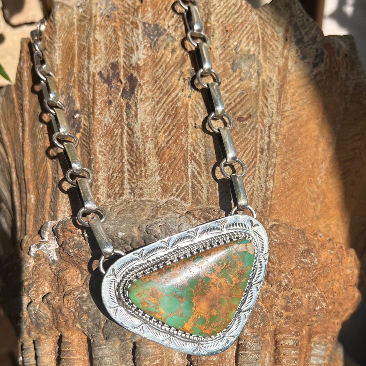 Clarissa and Vernon Hale Triangle Green Royston Chunky Choker