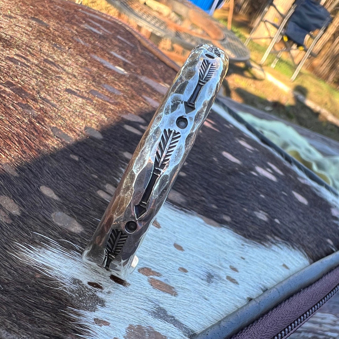 Alvin ''Al" Monte Hammered Arrows Stacker Cuff
