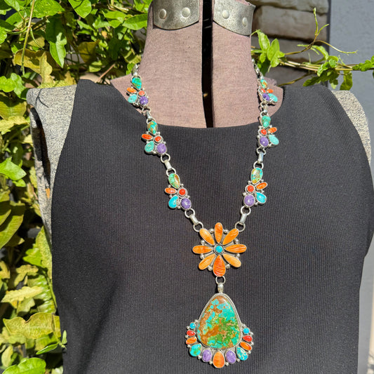 Clarissa Hale Multi-Stone 'Flower' Statement Lariat