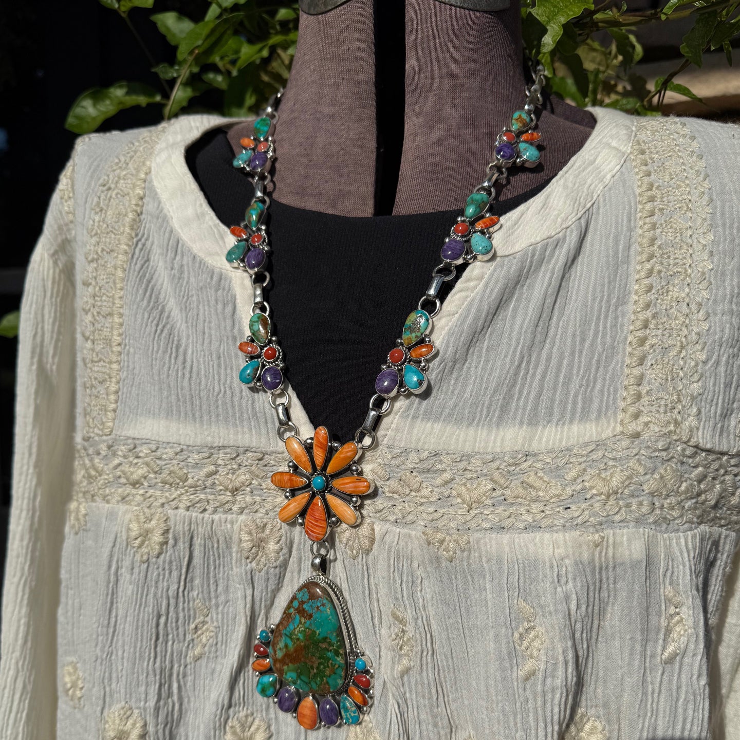 Clarissa Hale Multi-Stone 'Flower' Statement Lariat