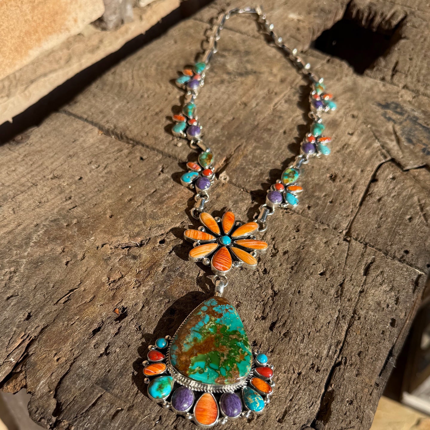 Clarissa Hale Multi-Stone 'Flower' Statement Lariat