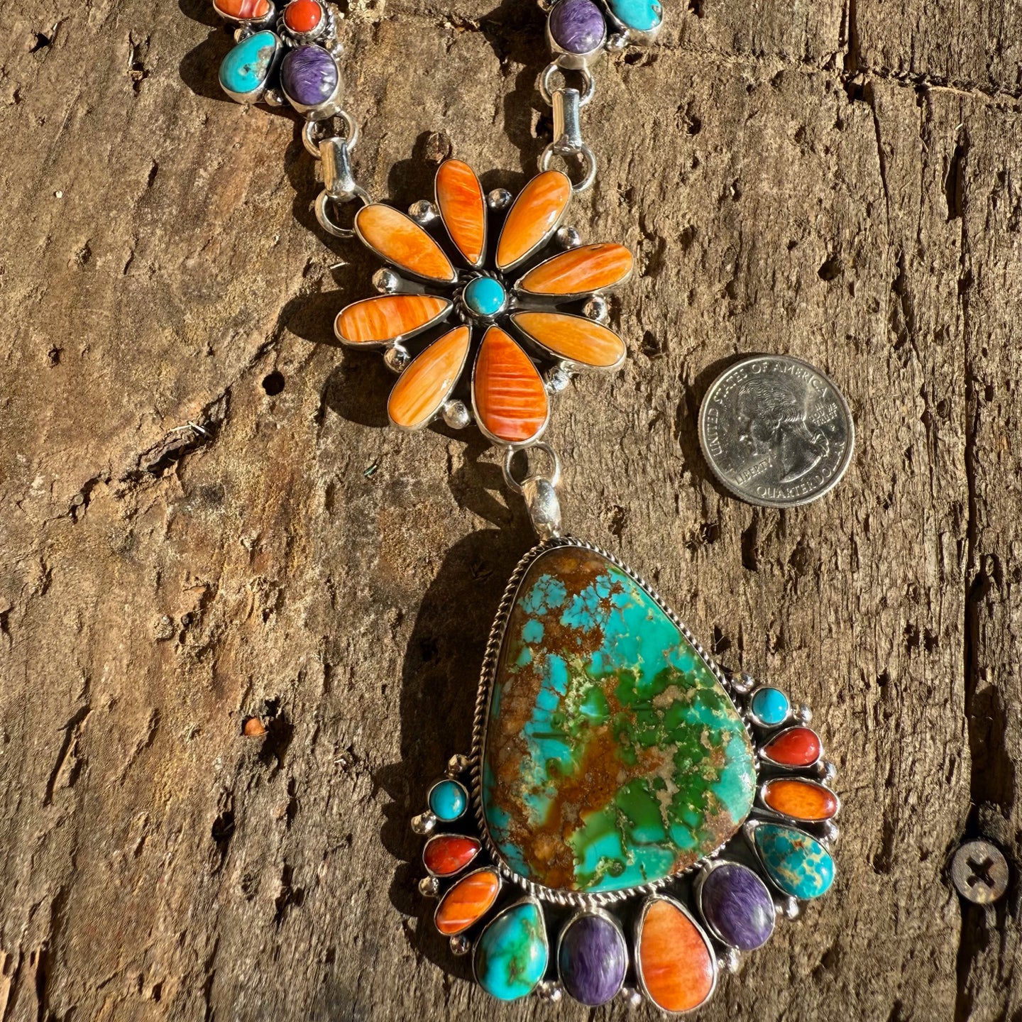 Clarissa Hale Multi-Stone 'Flower' Statement Lariat