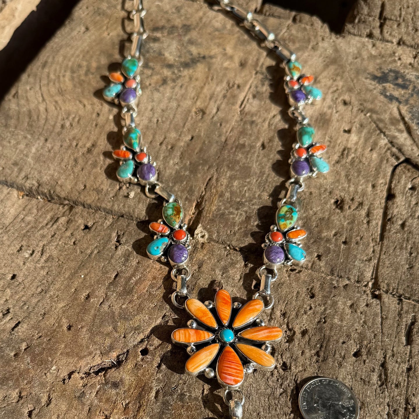 Clarissa Hale Multi-Stone 'Flower' Statement Lariat