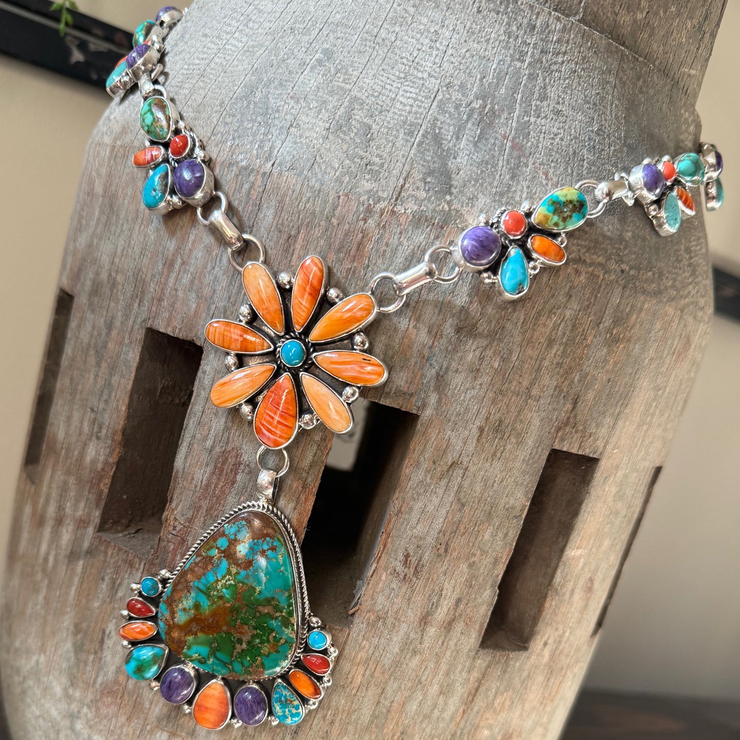 Clarissa Hale Multi-Stone 'Flower' Statement Lariat