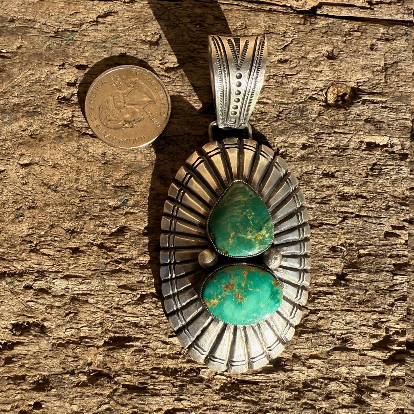 Calvin Martinez Sonoran Sunburst Oval Pendant