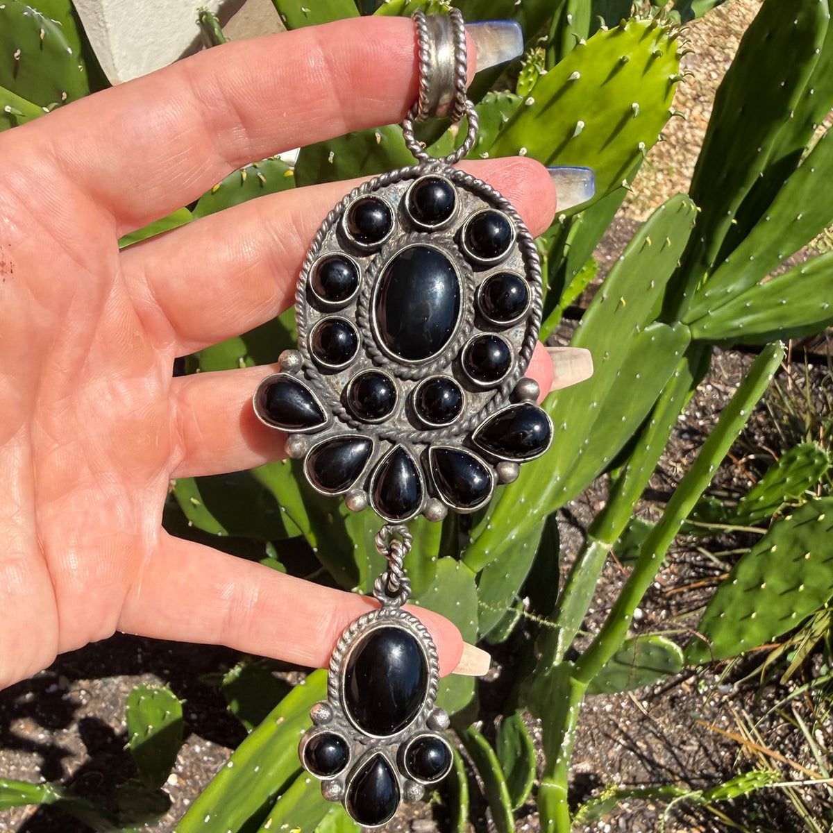 Devin Brown 'Double Dangle' Black Onyx Cluster Pendant