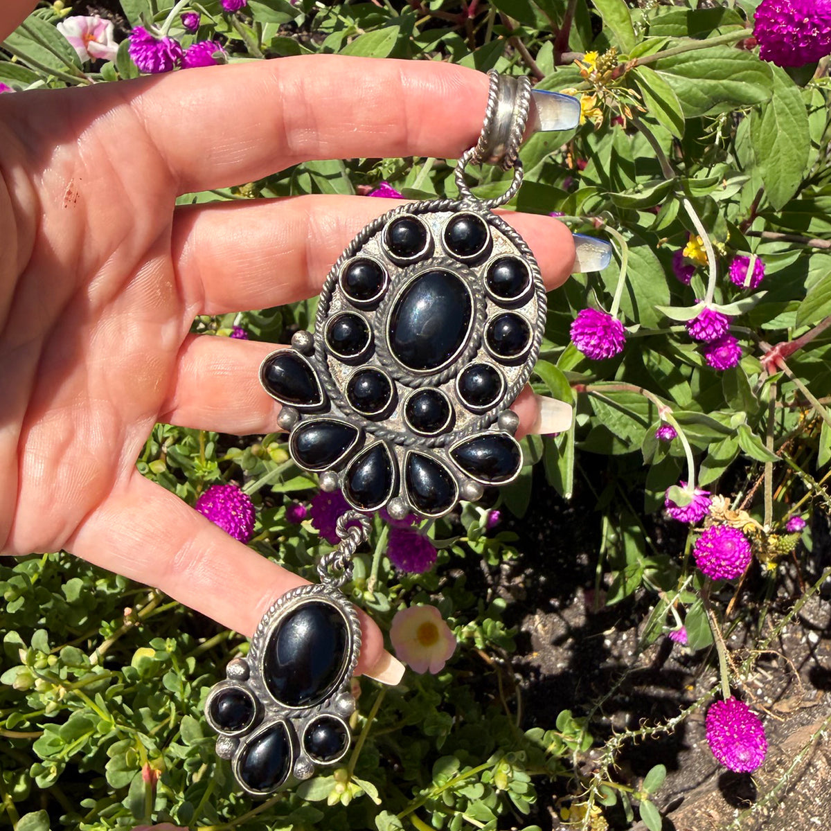 Devin Brown 'Double Dangle' Black Onyx Cluster Pendant