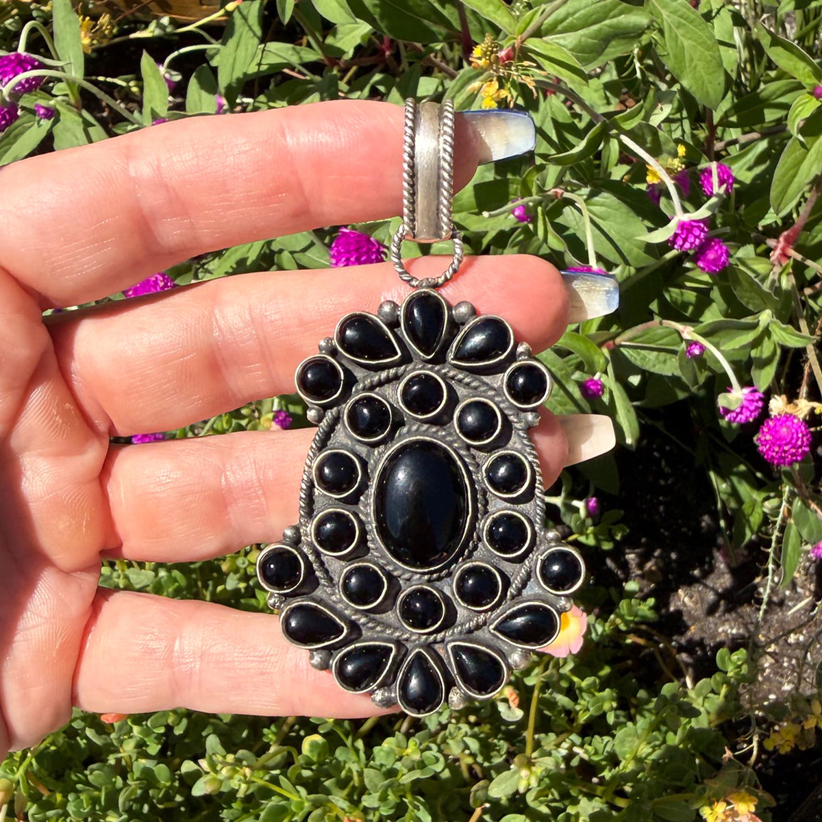Devin Brown Black Onyx Cluster Pendant