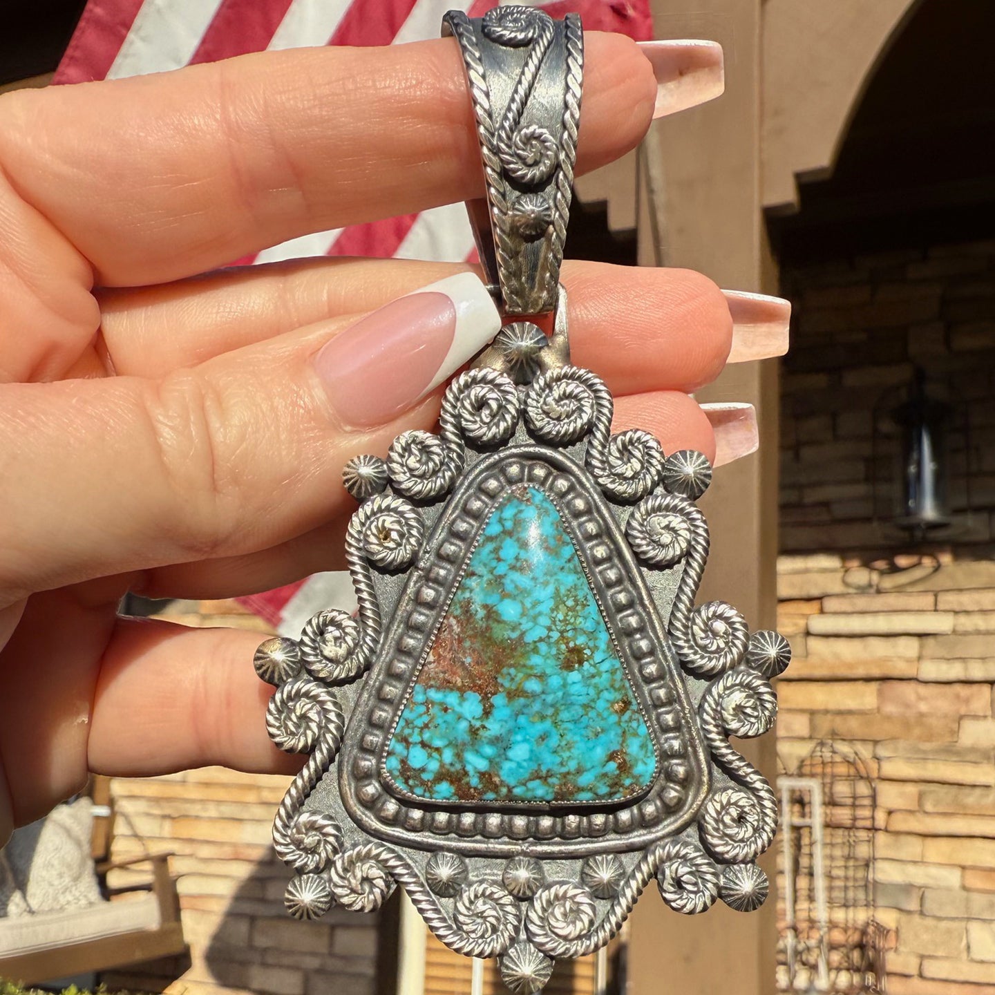 Dexter Martinez Kingman Turquoise Statement Pendant
