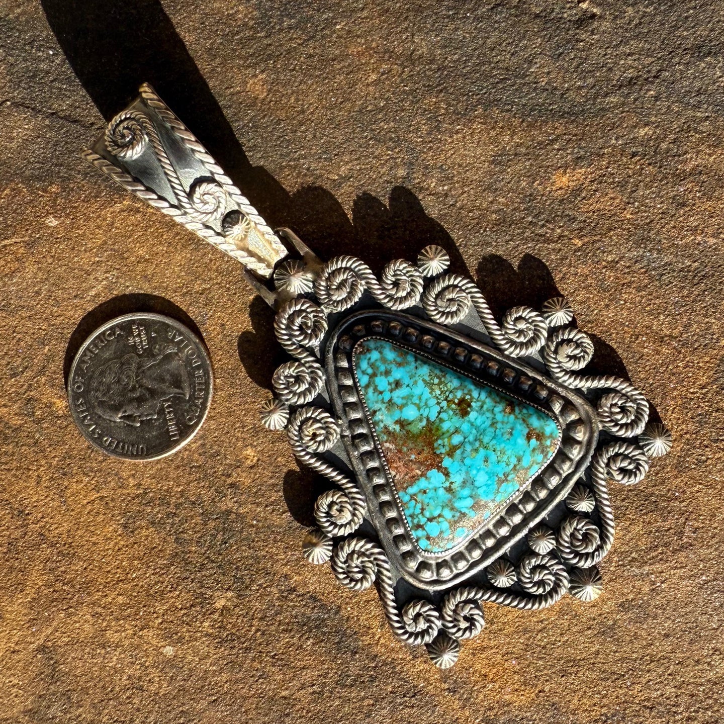 Dexter Martinez Kingman Turquoise Statement Pendant