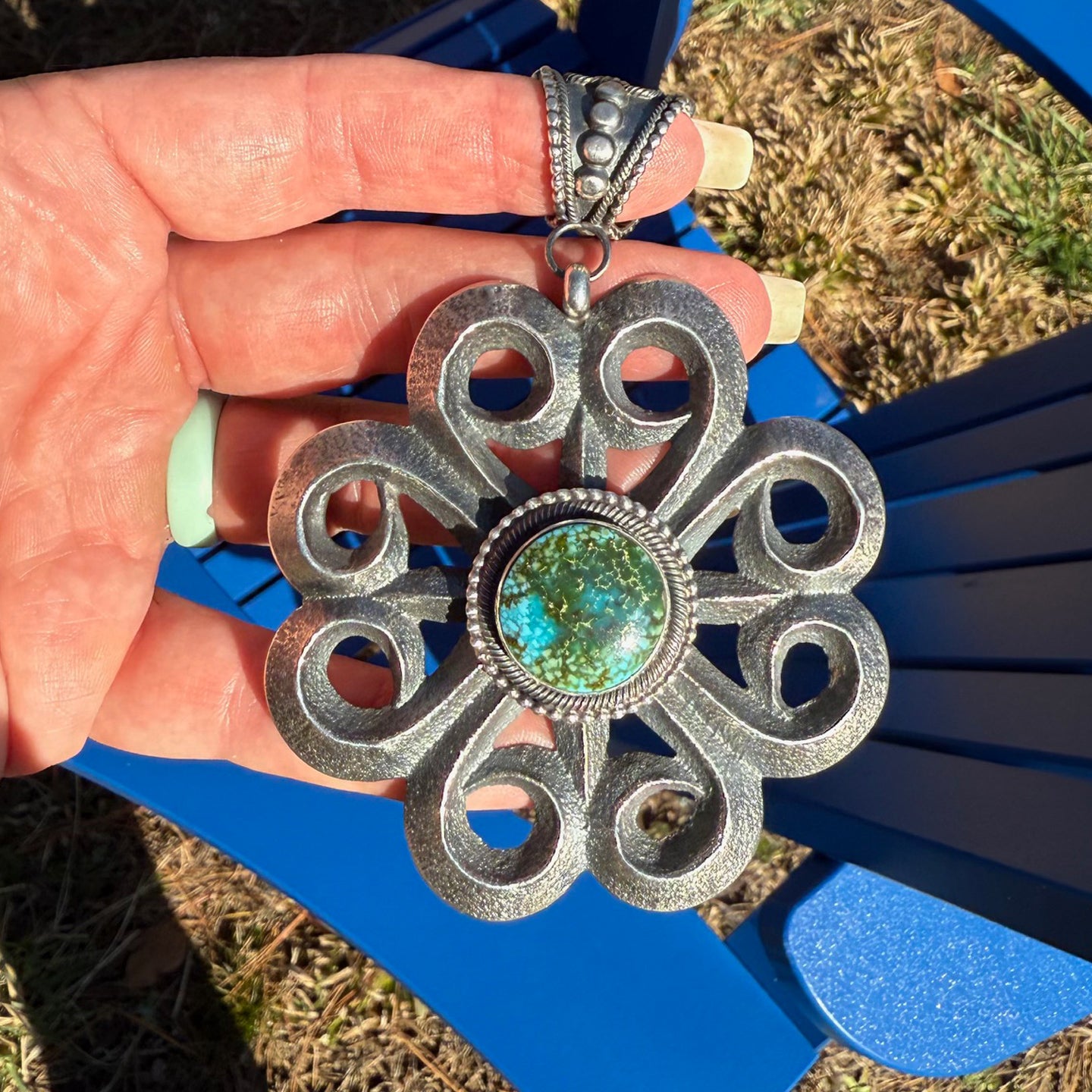 Myron Etsitty Tufa Cast 'Flower' Pendant