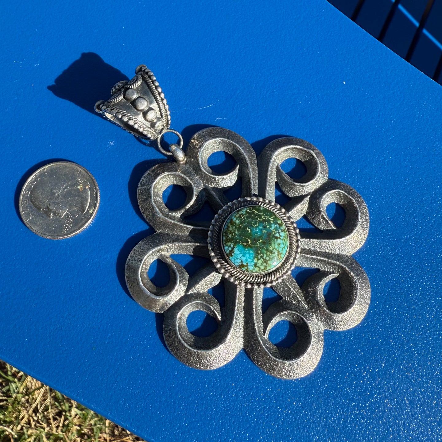 Myron Etsitty Tufa Cast 'Flower' Pendant