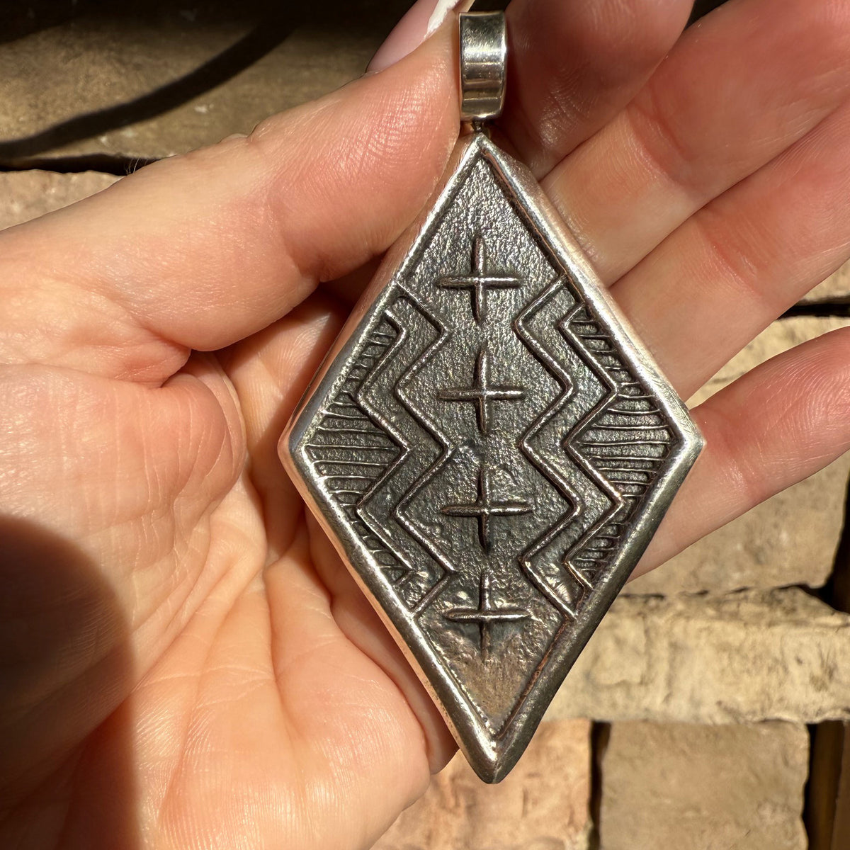 Stanford Yazzie 'Diamond' Four Directions Style 2 Tufacast Pendant
