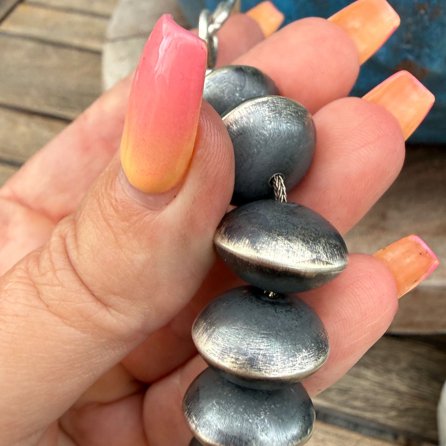 Stanford Yazzie Handmade Beads - 19" long 16mm