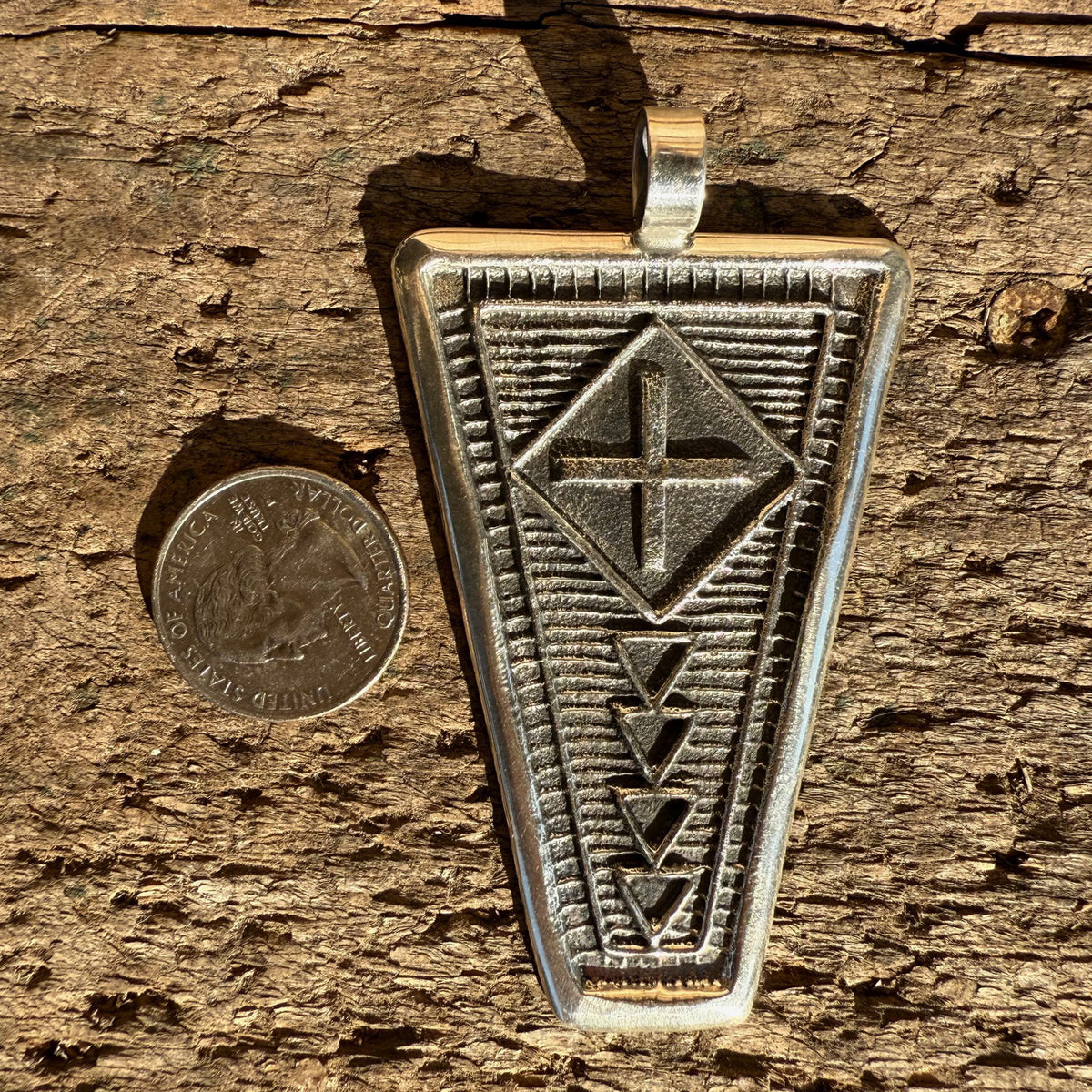 Stanford Yazzie 'Shield' Four Directions Style 2 Tufacast Pendant