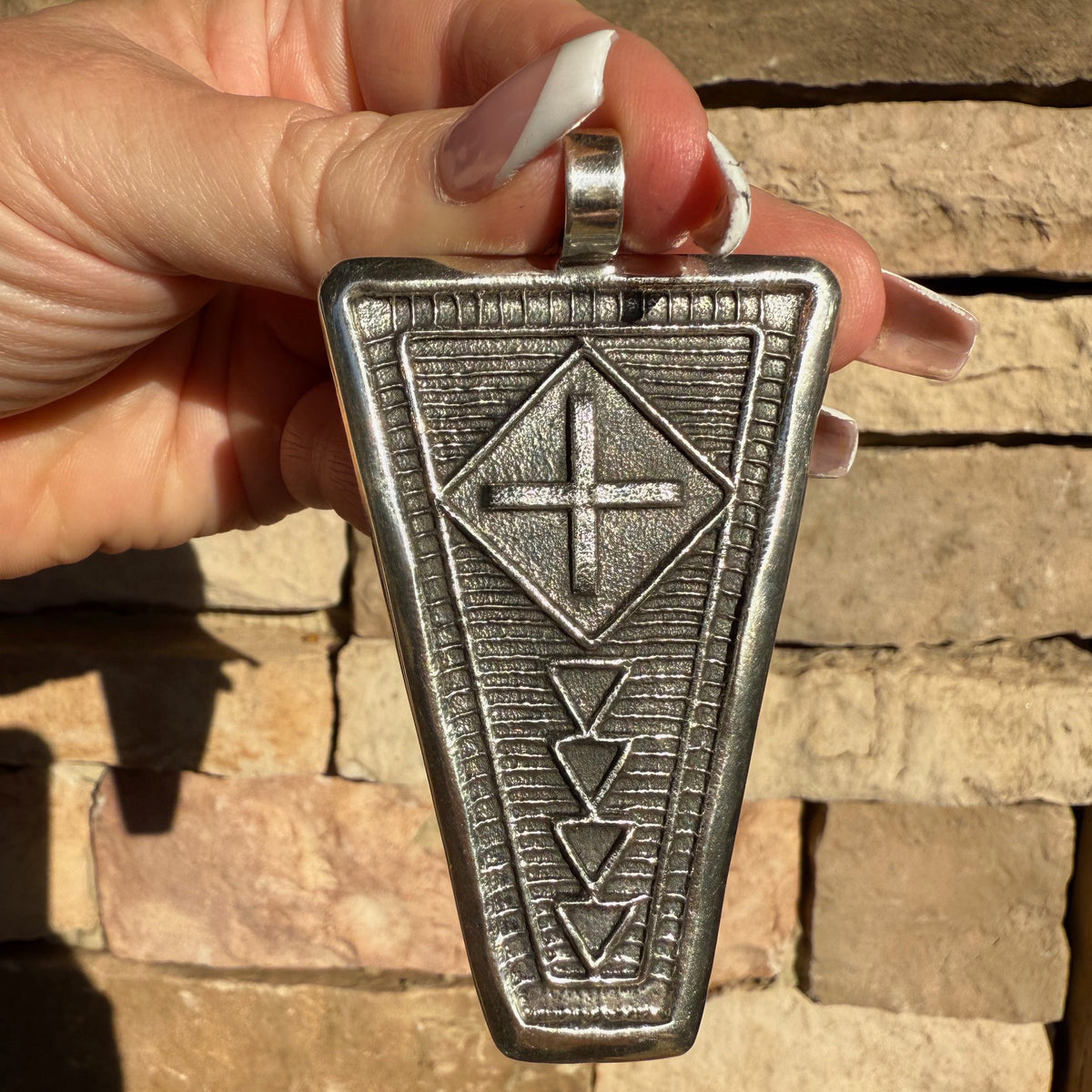 Stanford Yazzie 'Shield' Four Directions Style 2 Tufacast Pendant