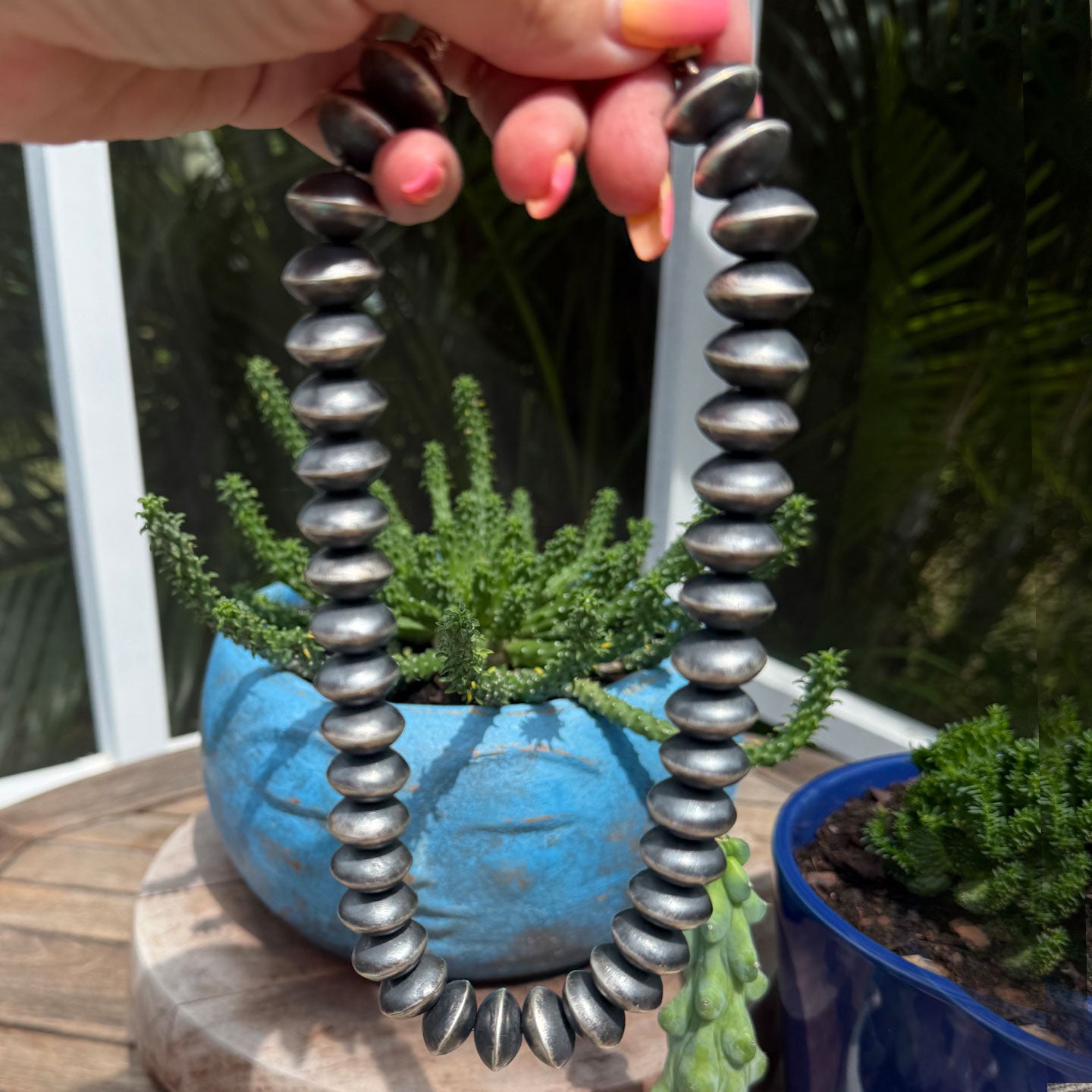 Stanford Yazzie Handmade Beads - 19" long 16mm