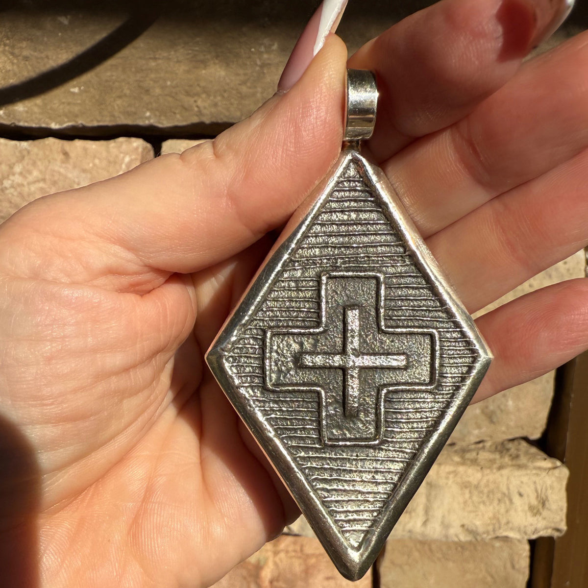 Stanford Yazzie 'Diamond' Four Directions Tufacast Pendant