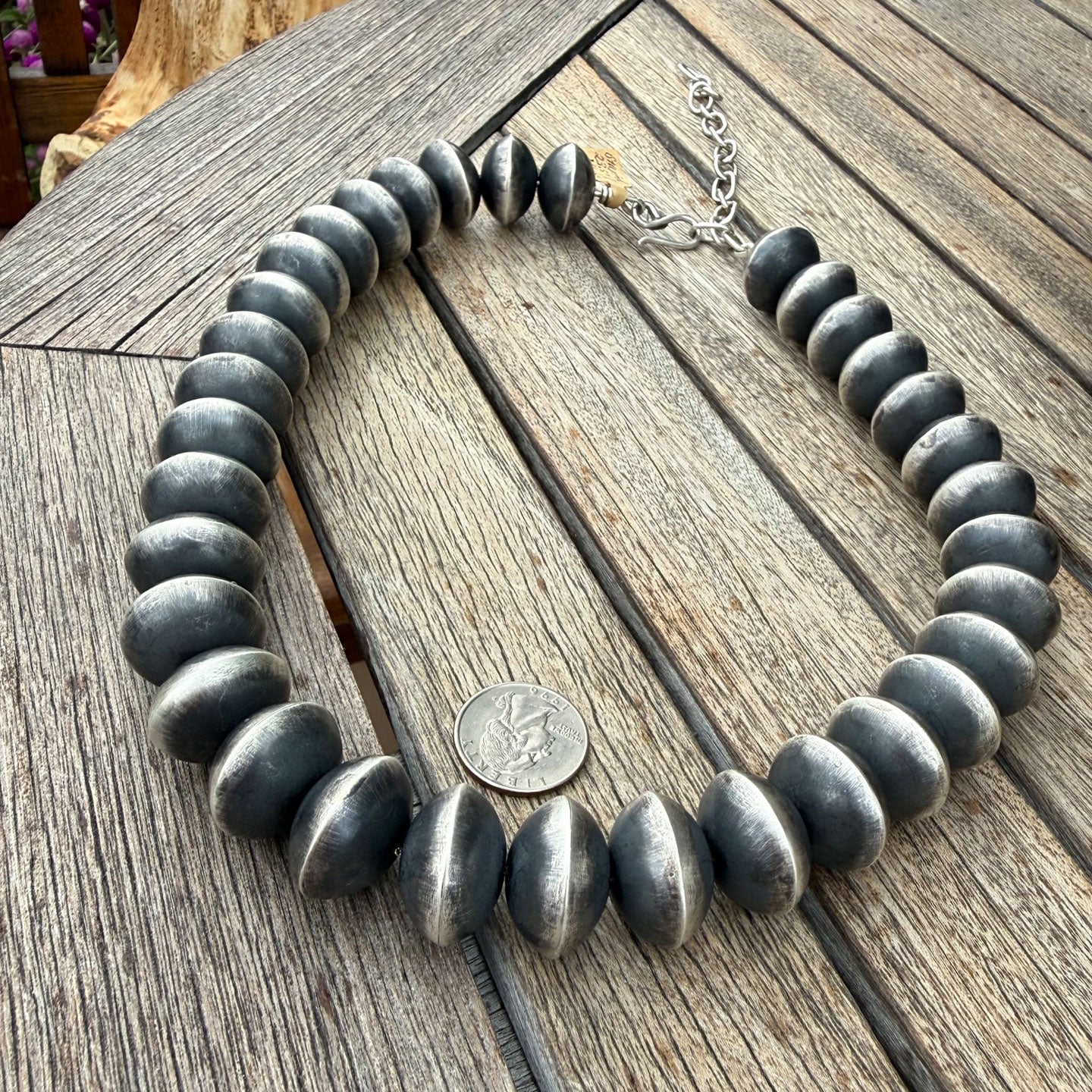 Stanford Yazzie Large Handmade Beads - 23.5" with 6" extender