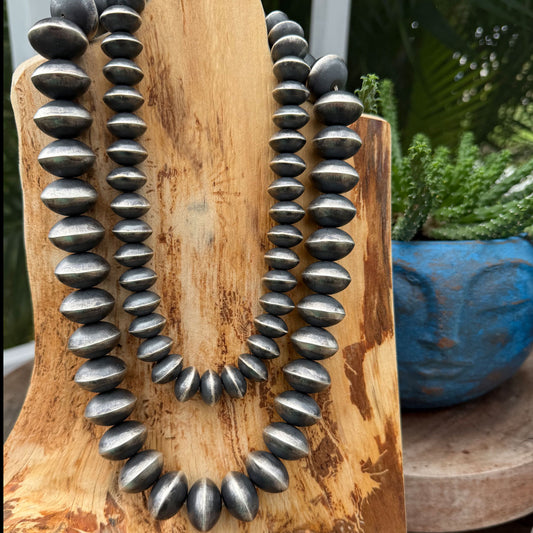 Stanford Yazzie Large Handmade Beads - 23.5" with 6" extender