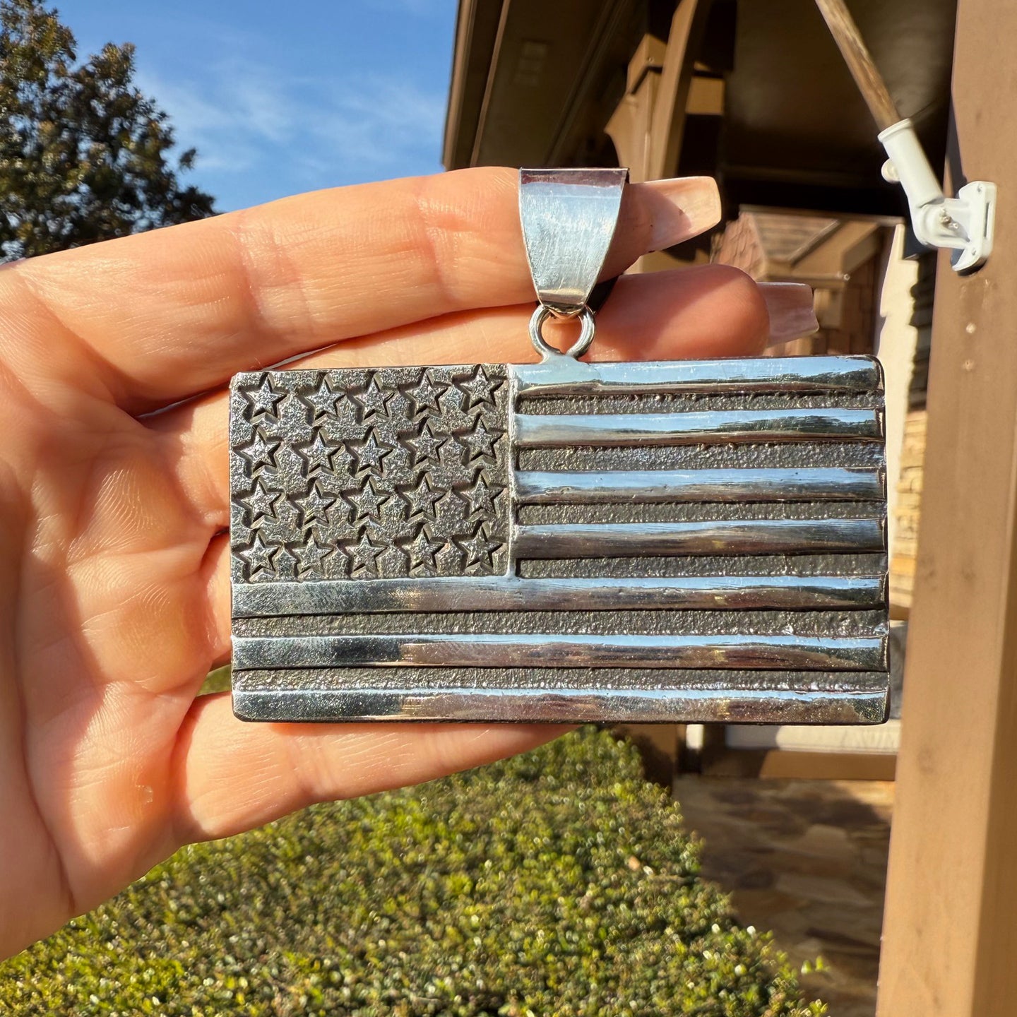 Stanford Yazzie USA Flag Pendant