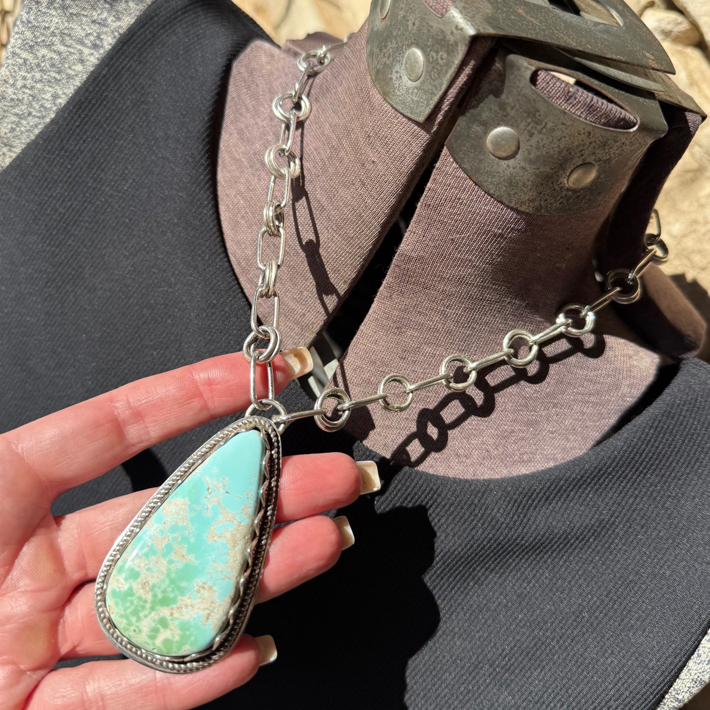 Clarissa and Vernon Hale 'Teardrop' Pale Royston Chunky Choker