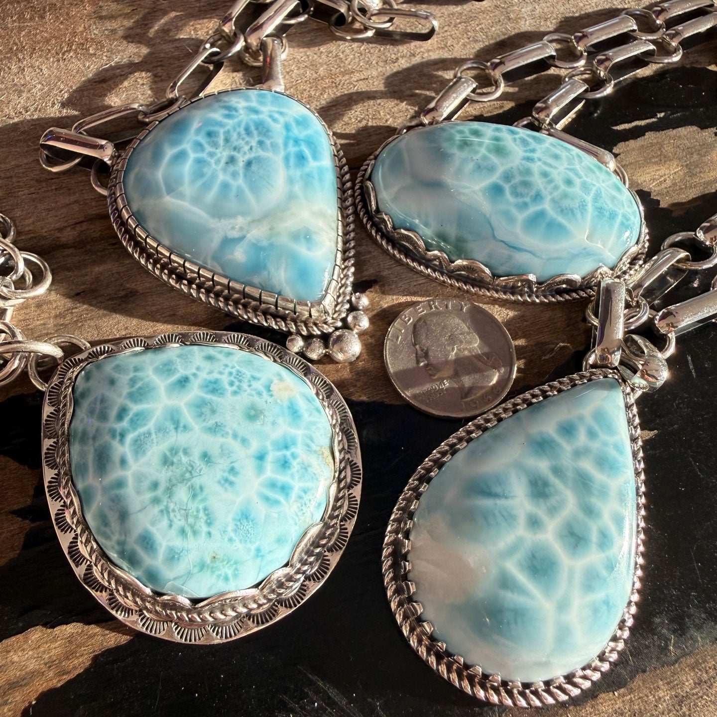 Clarissa and Vernon Hale Larimar Oval Chunky Choker