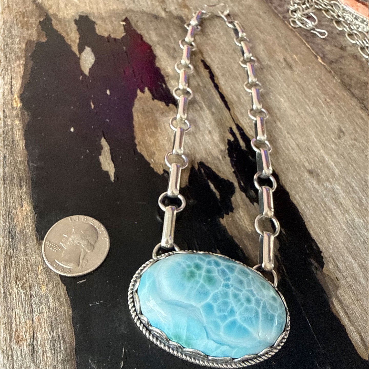 Clarissa and Vernon Hale Larimar Oval Chunky Choker