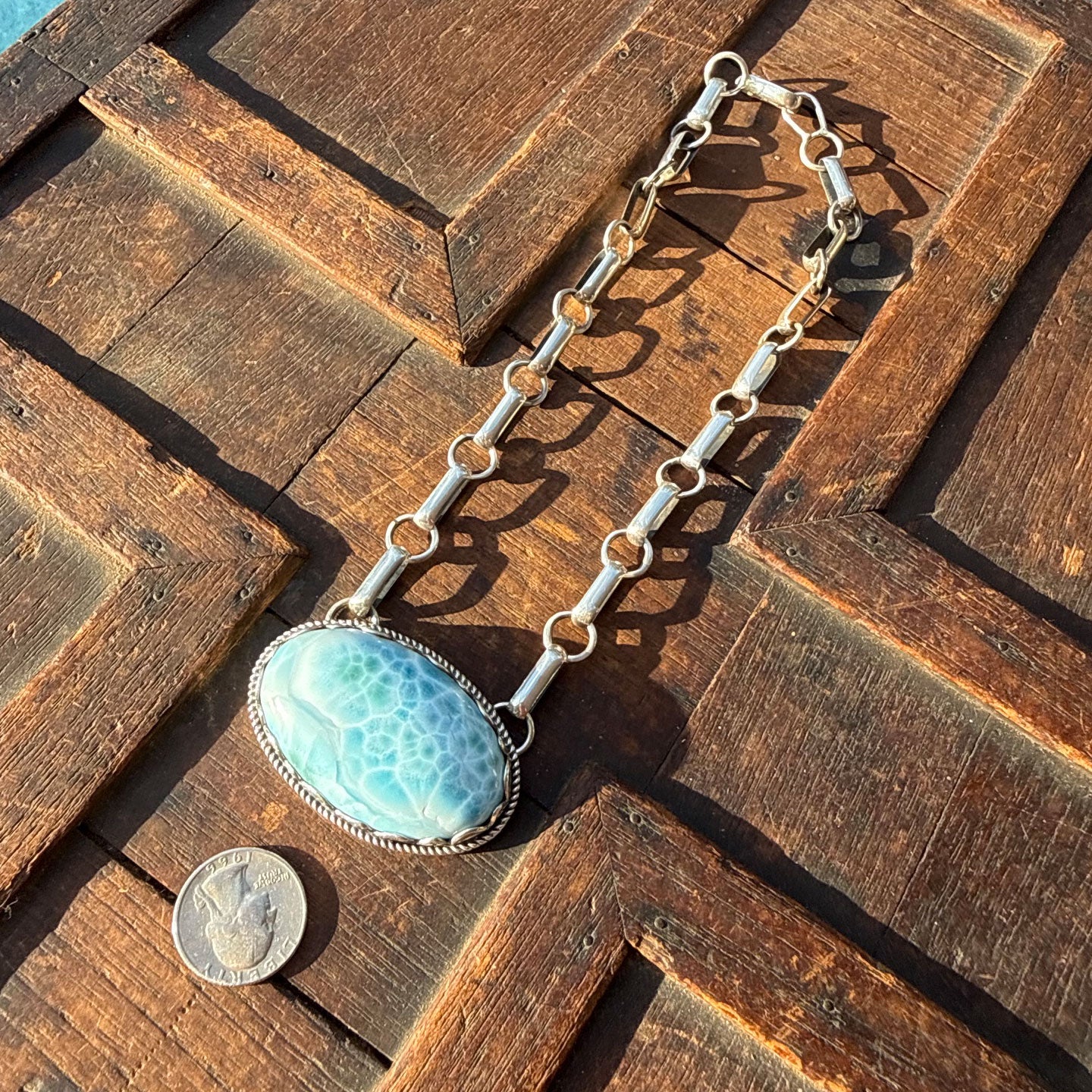Clarissa and Vernon Hale Larimar Oval Chunky Choker