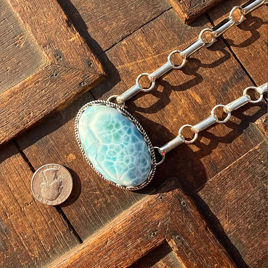 Clarissa and Vernon Hale Larimar Oval Chunky Choker