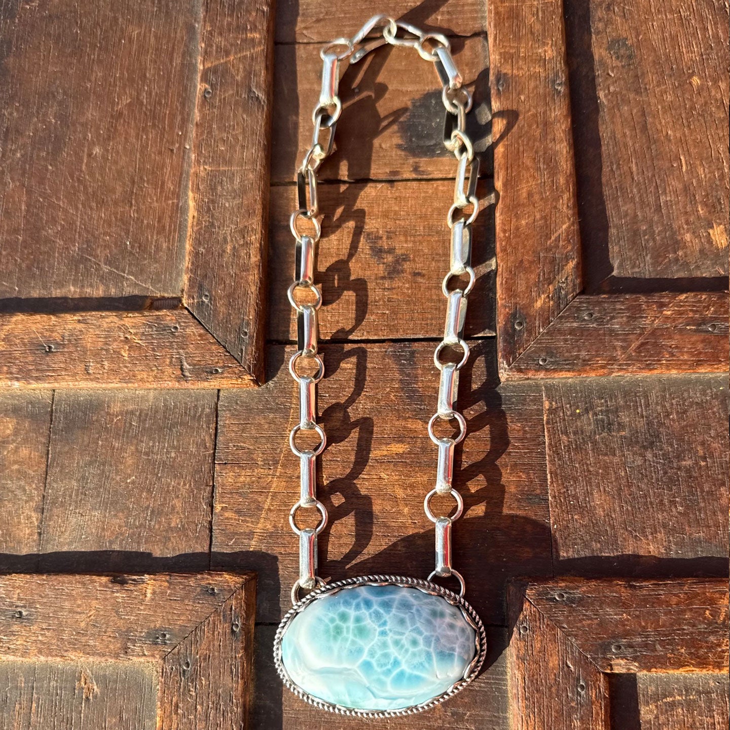 Clarissa and Vernon Hale Larimar Oval Chunky Choker
