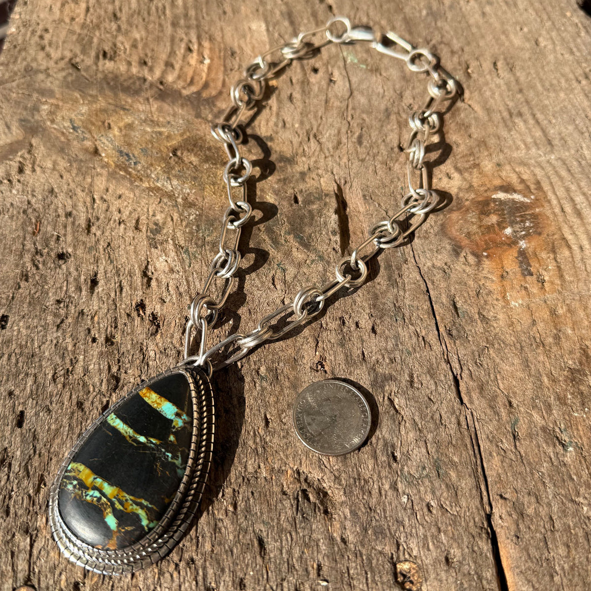 Clarissa and Vernon Hale Black Jack Ribbon 'Teardrop' Chunky Choker