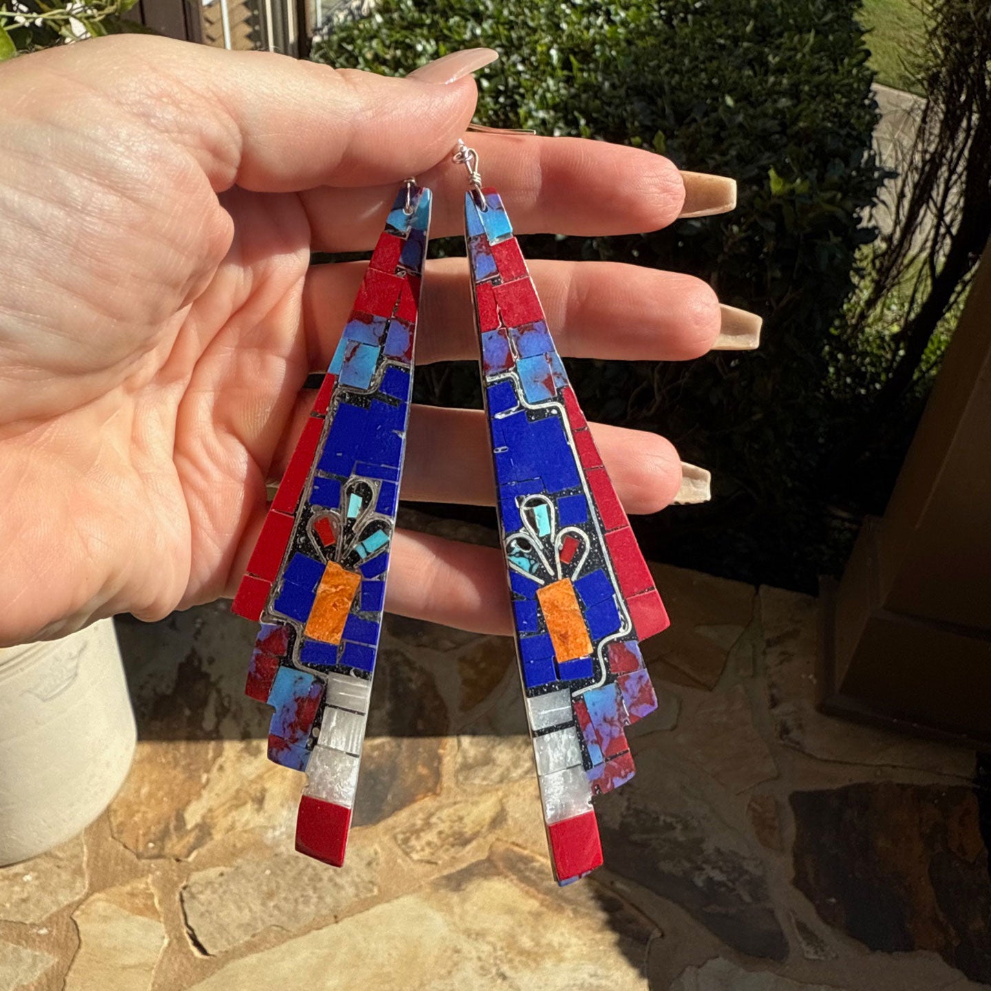 Yellowbird Designs Multistone Flower Vase Earrings